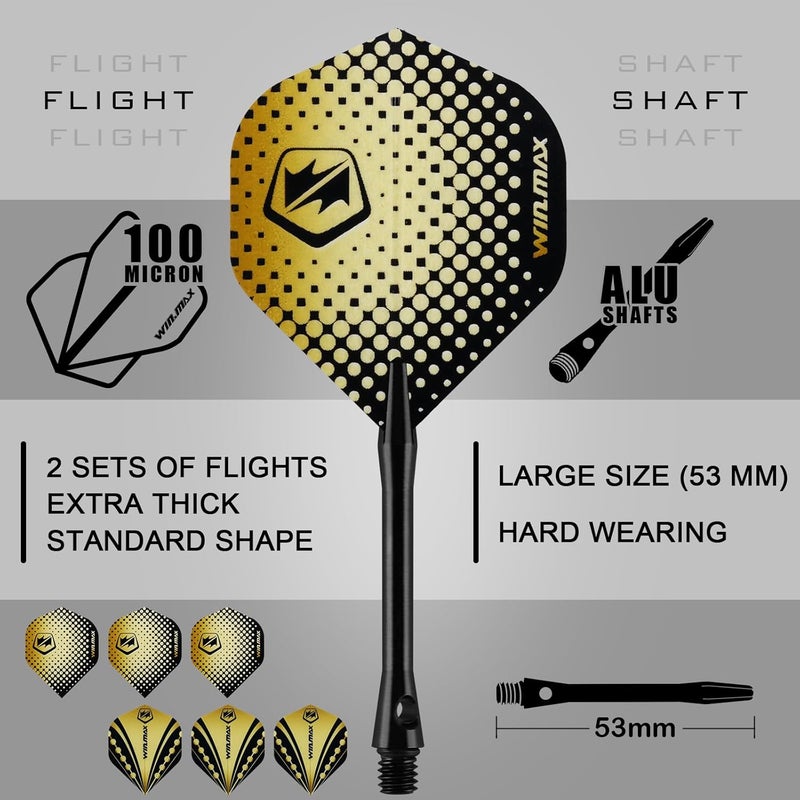 win.max طقم سهام ناعمة - طقم سهام ناعمة من 90% تنجستين بوزن 18 جرام مع 3 ريش إضافية - Image 4